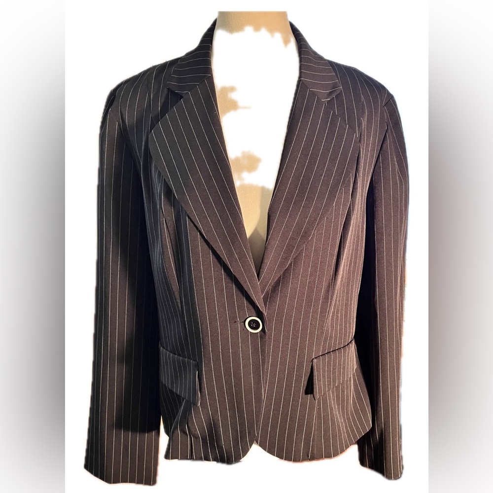 Courtenay black pinstripe blazer career wear